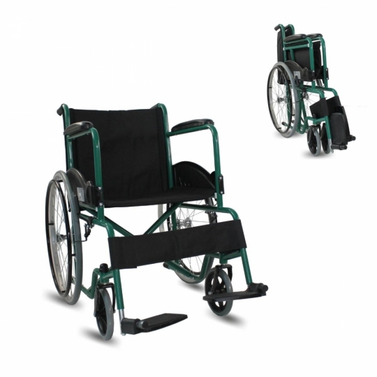 Fauteuil roulant Pliable Grande roue Résistant Accoudoirs et