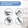 Chaise Haute à Crochet Bébé Avec Plateau Amovible – Pliage Plat, Harnais Sécurité, Siège Portable Pour Table – Noir
